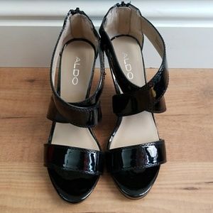 Black wedge sandal