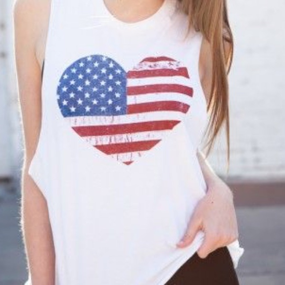 Brandy Melville flag tank top