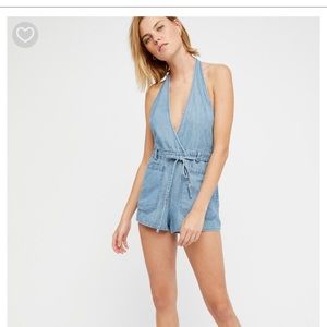 Denim Free People Romper