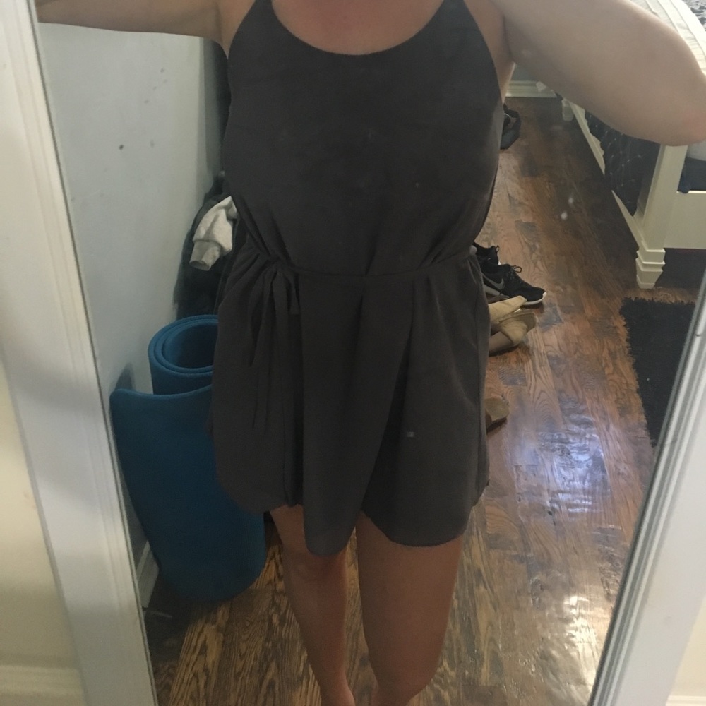 Grey impeccable pig slit dress