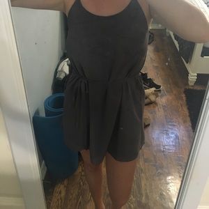 Grey impeccable pig slit dress