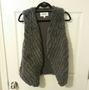 Grey faux fur vest