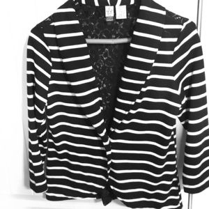 Black and white blazer