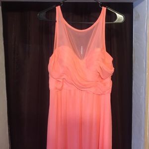 Long Mesh Dress with Illusion Neckline