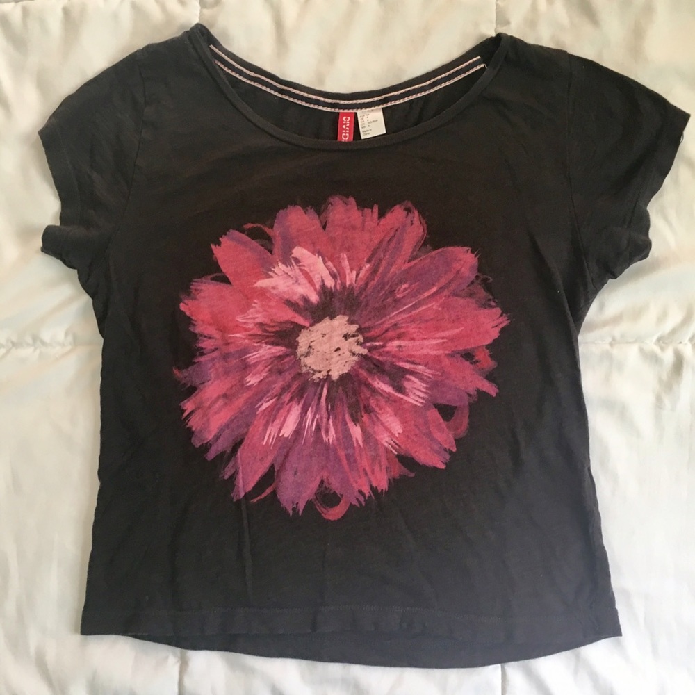 Divided Flower Graphic Tee