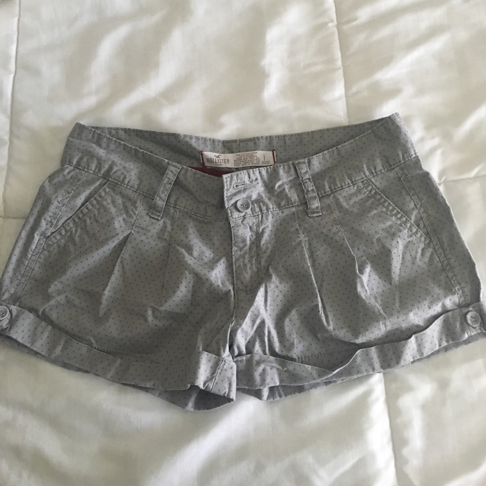Grey mini polka dot shorts by Hollister
