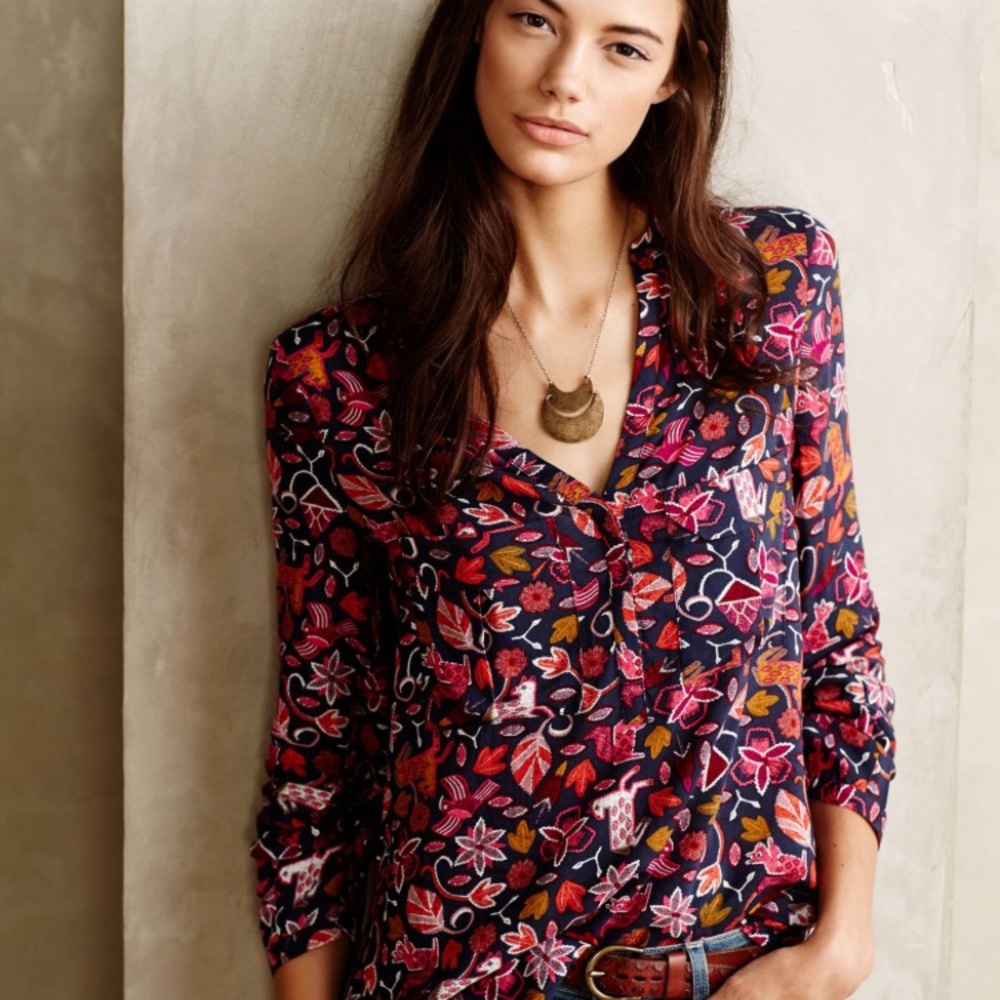 Anthropologie Multi-Colored Blouse