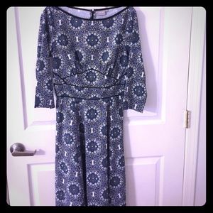 Boat neck dress elbow length sleeves lightweight