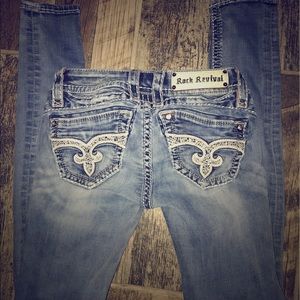 Rock Revival thick stitch skinny jeans 25