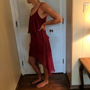 Red high-low dress