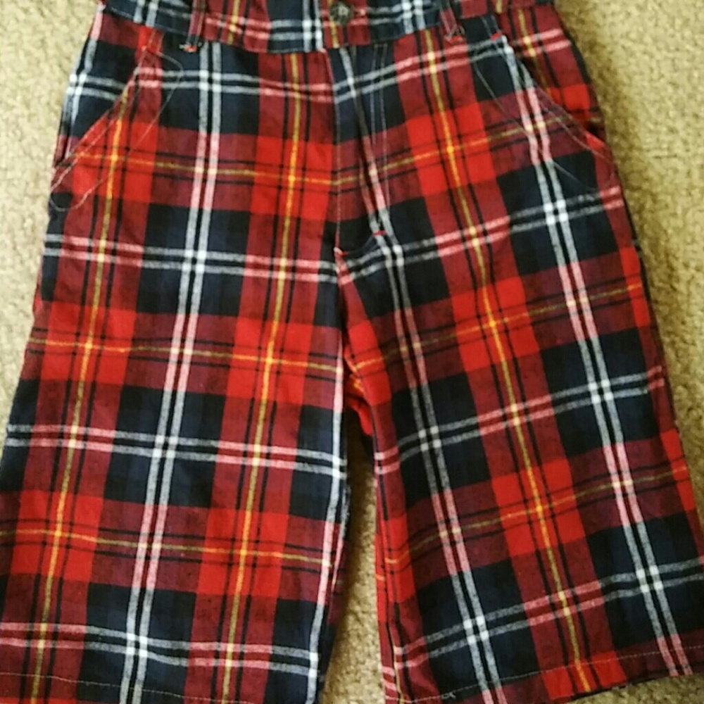 Red Plaid Shorts Size 12