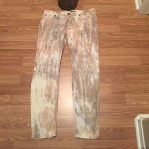 FIDELITY WATER COLORS SCOOP MID RISE SKINNY