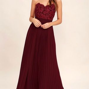Lace Burgundy Maxi Dress