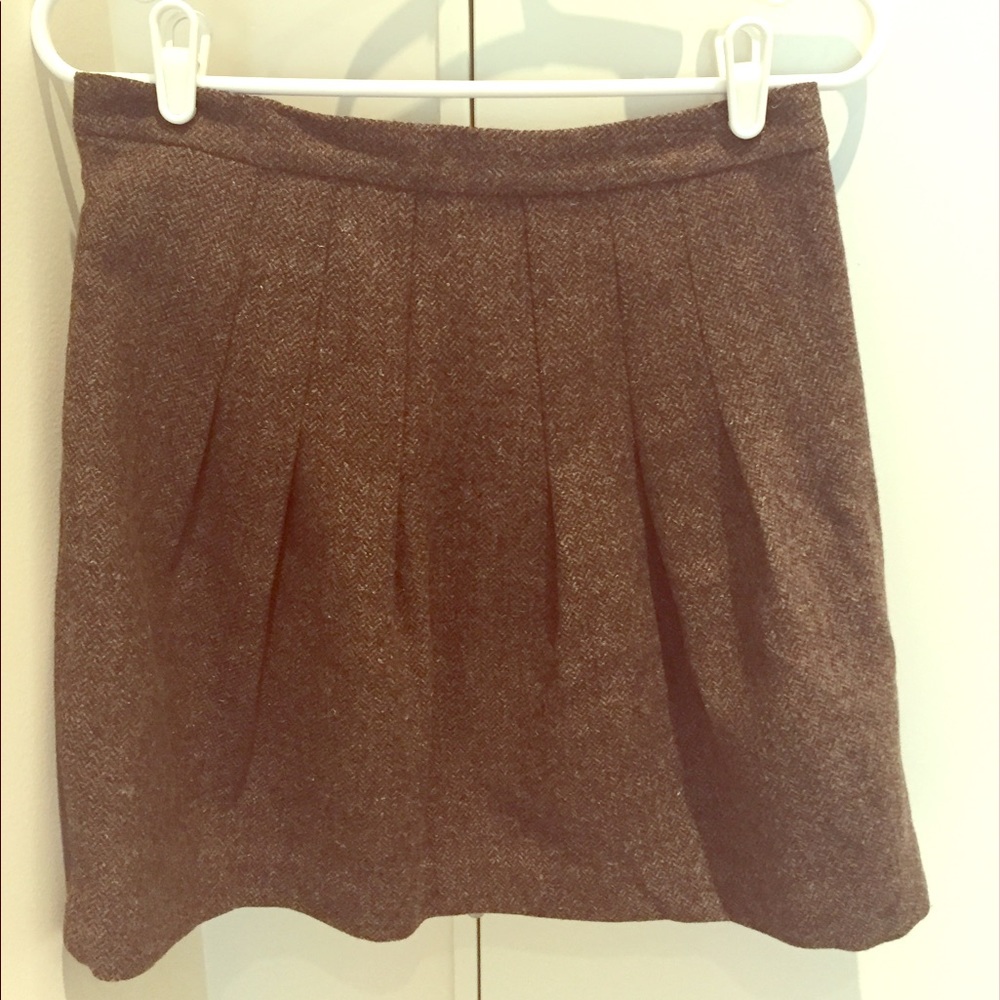 Pleated small houndstooth miniskirt