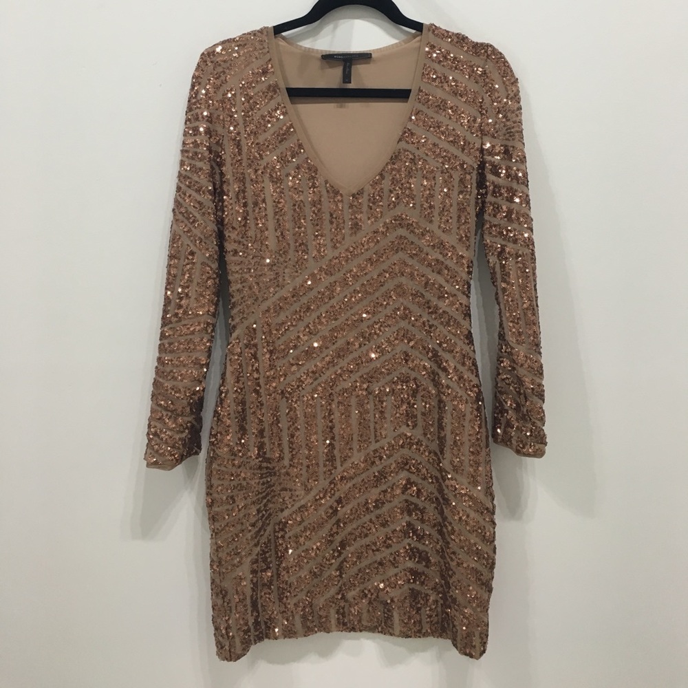 BCBG Rose Gold Sequin Dress
