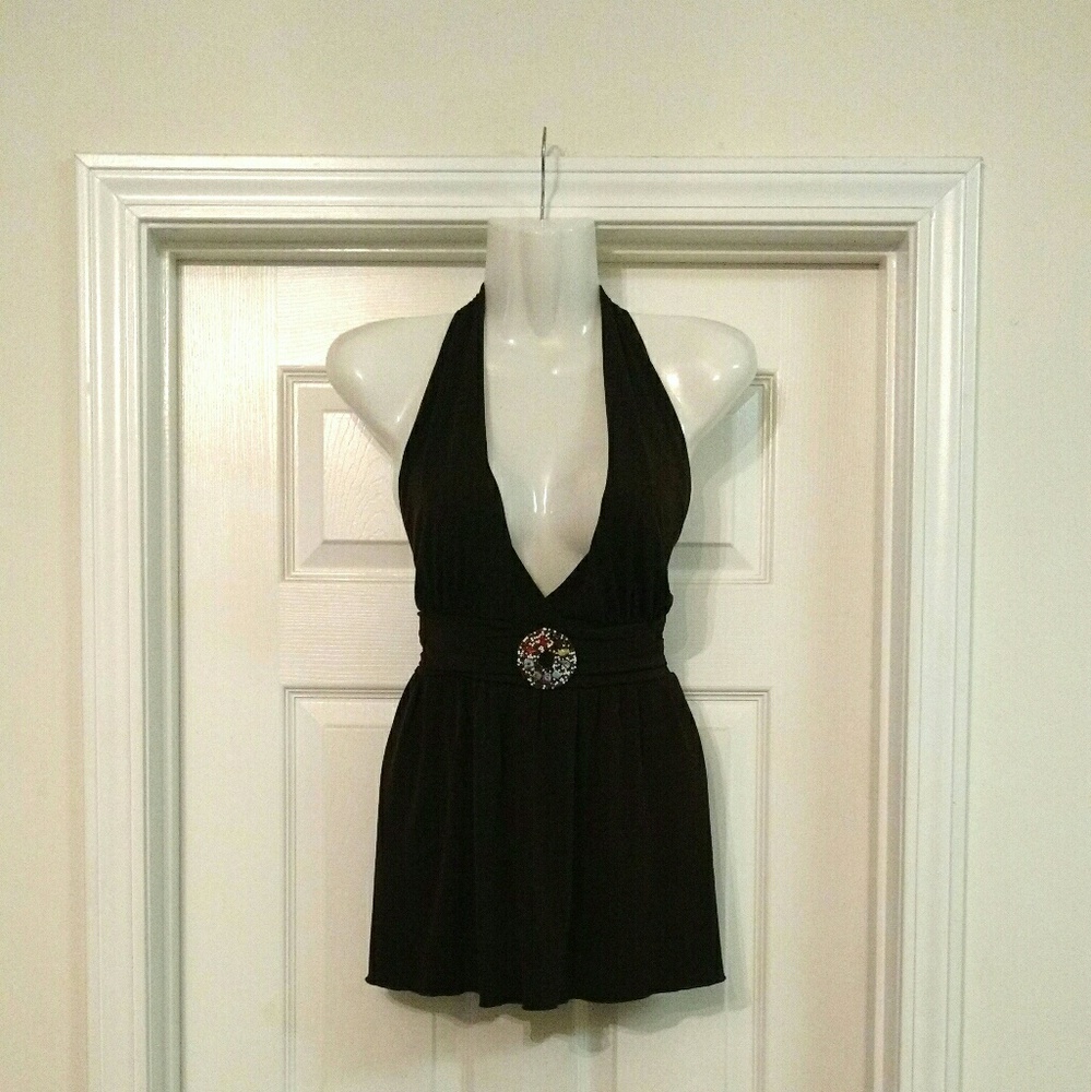 Cute Chocolate Brown Halter Top