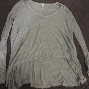 Free people high-low waffle shirt