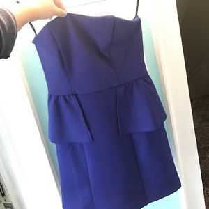 NBD blue strapless dress
