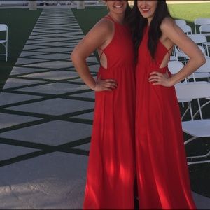 LuLu's Comet's Tale Red Maxi Dress
