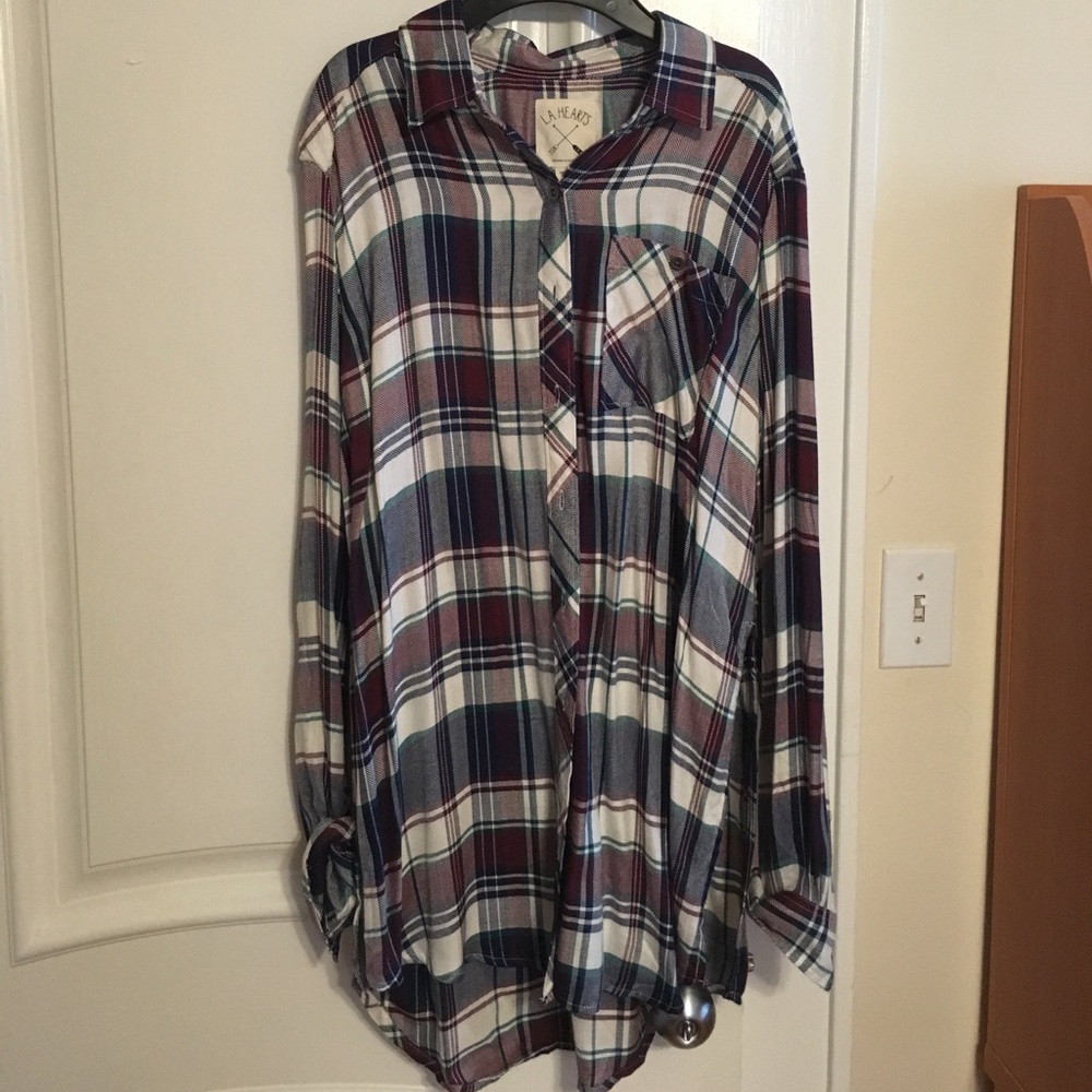 Pacsun Long Side Slit Flannel