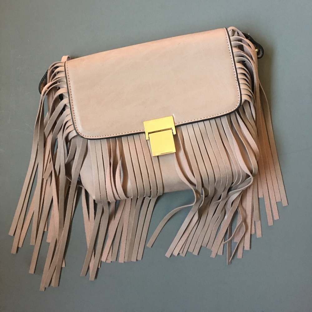 Mauve fringe Crossbody