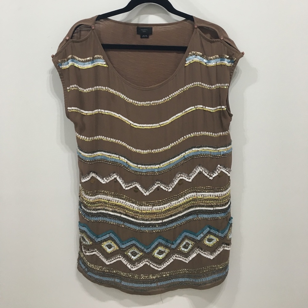 Deletta Anthropologie Embellished Top