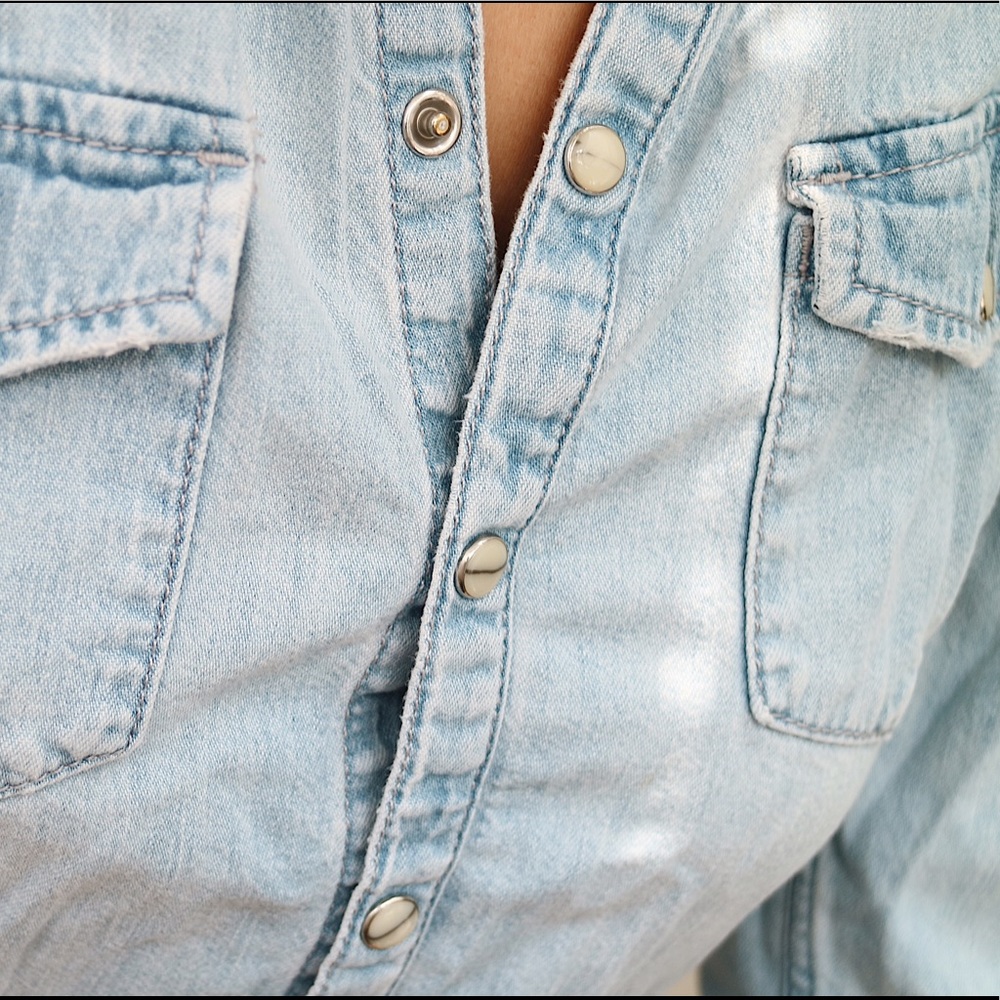 Fitted Top Shop denim shirt