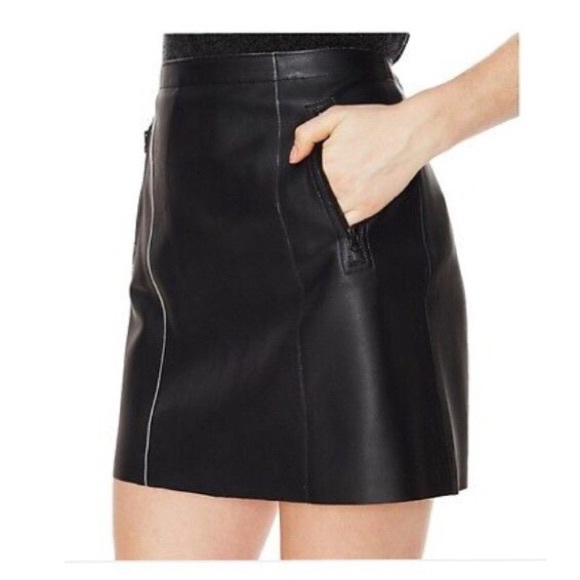vince leather mini skirt