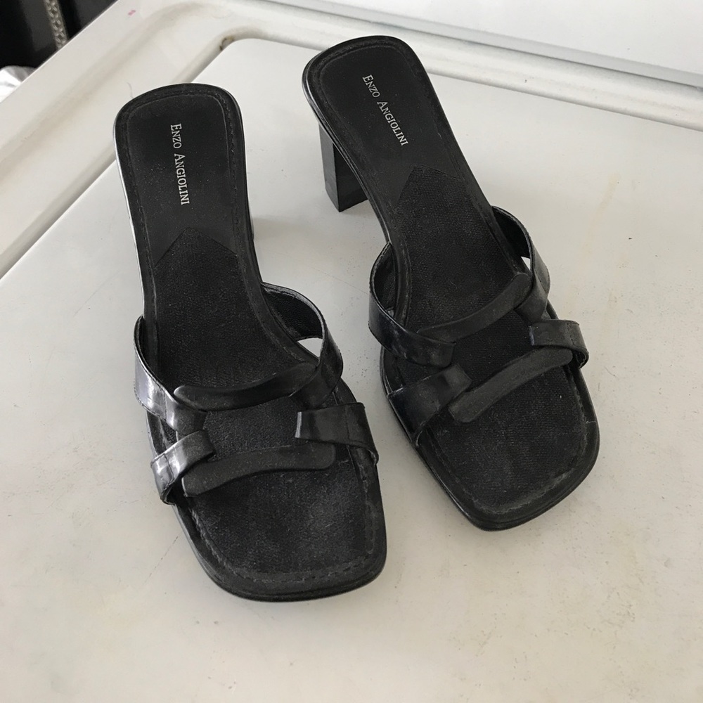 Enzo Angiolini leather slip on heels