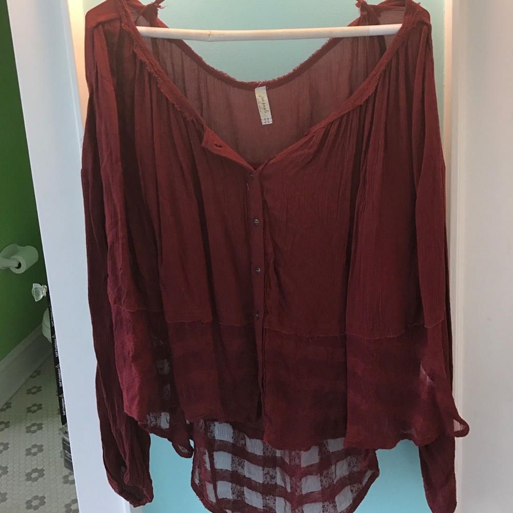 Free People burgundy blouse