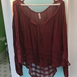 Free People burgundy blouse