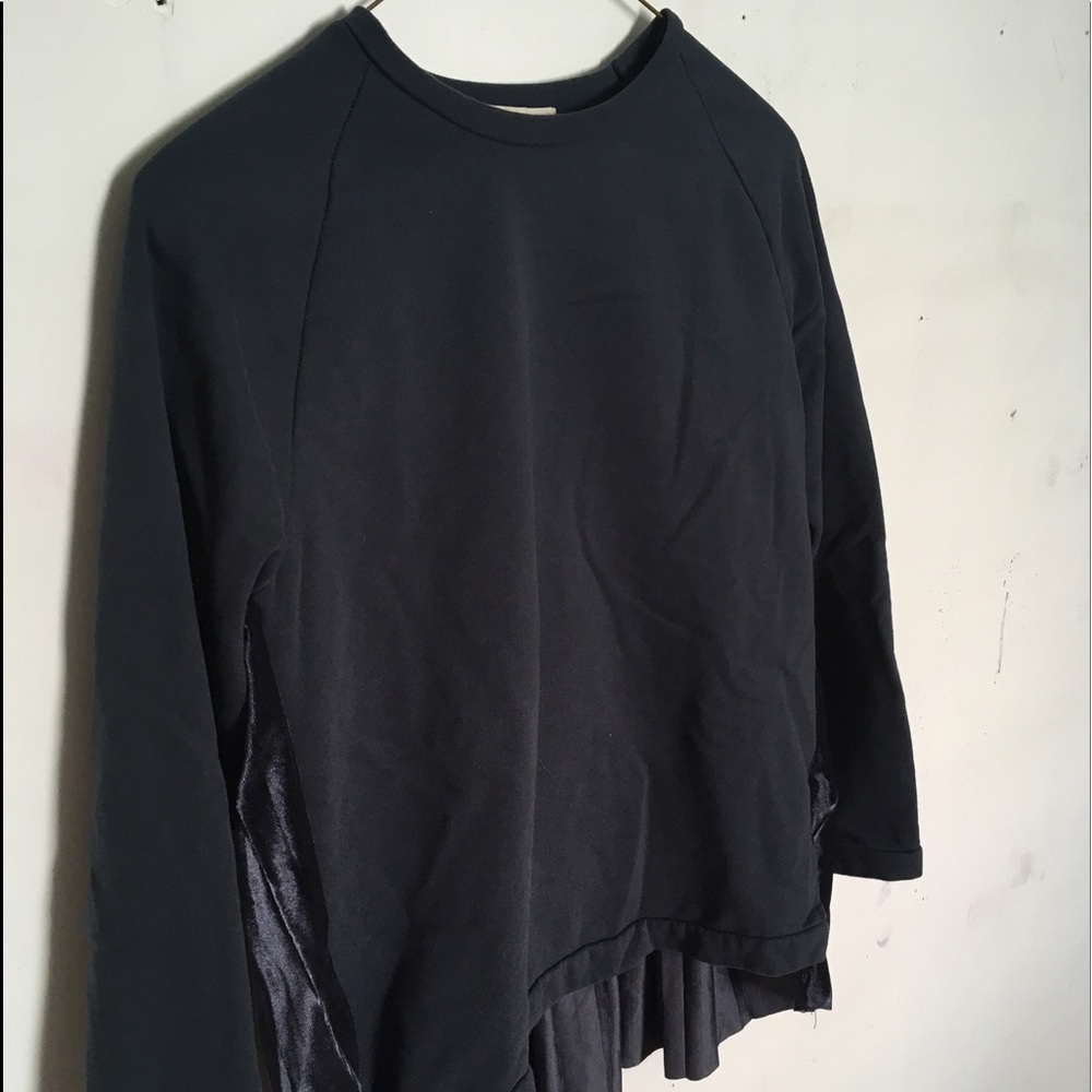 Zara Girls Velvet Pleat Back Sweatshirt