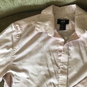 H&M Easy Iron Slim Fit Pink Dress Shirt
