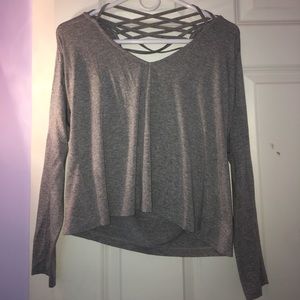 Grey Forever21 crisscross back shirt
