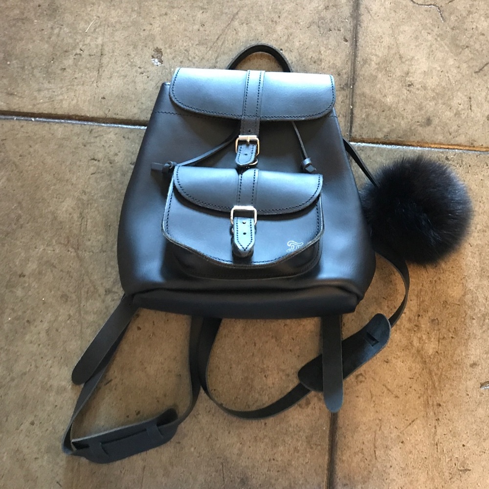Grafea Baby Black Backpack with Pompom