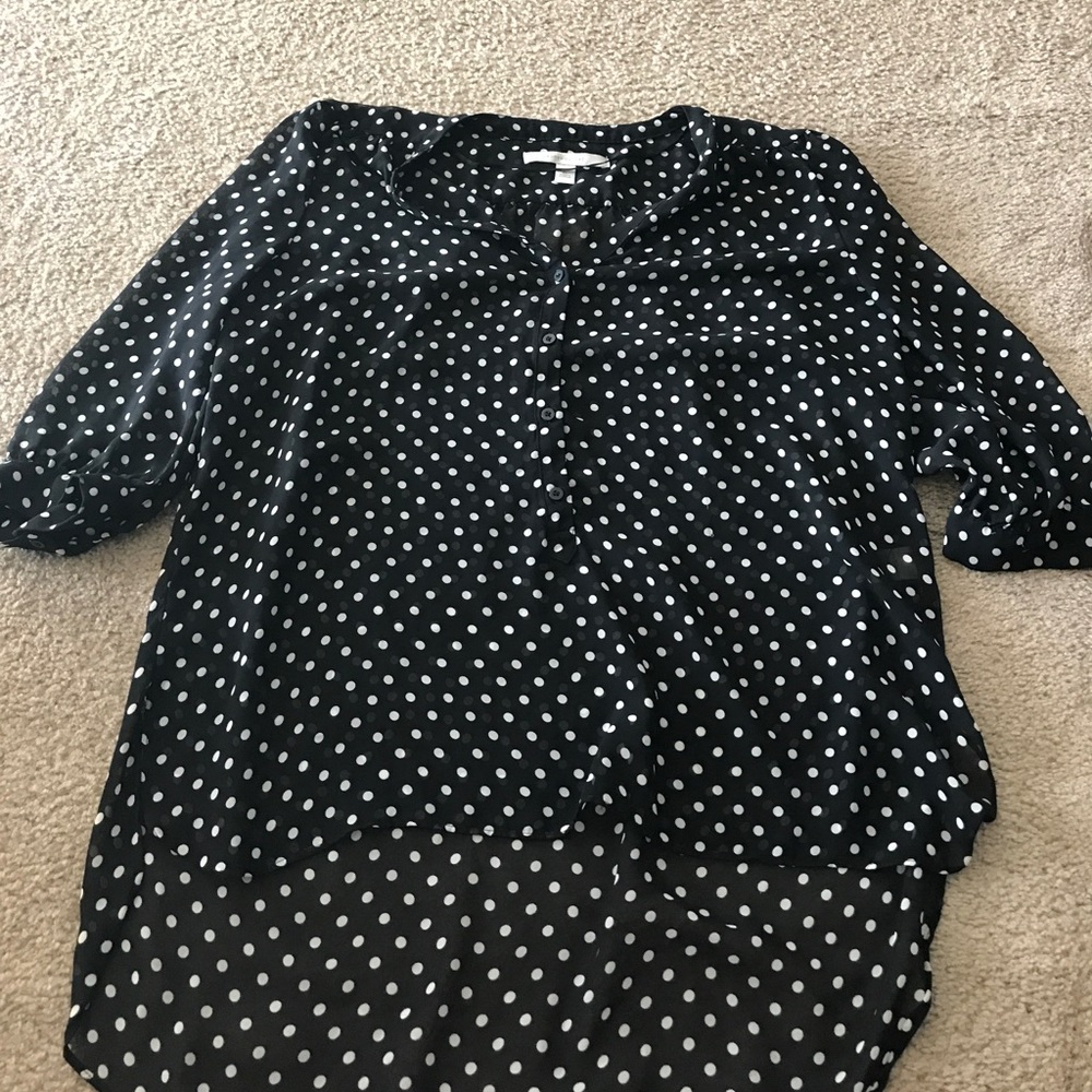 Black and white polka dor blouse