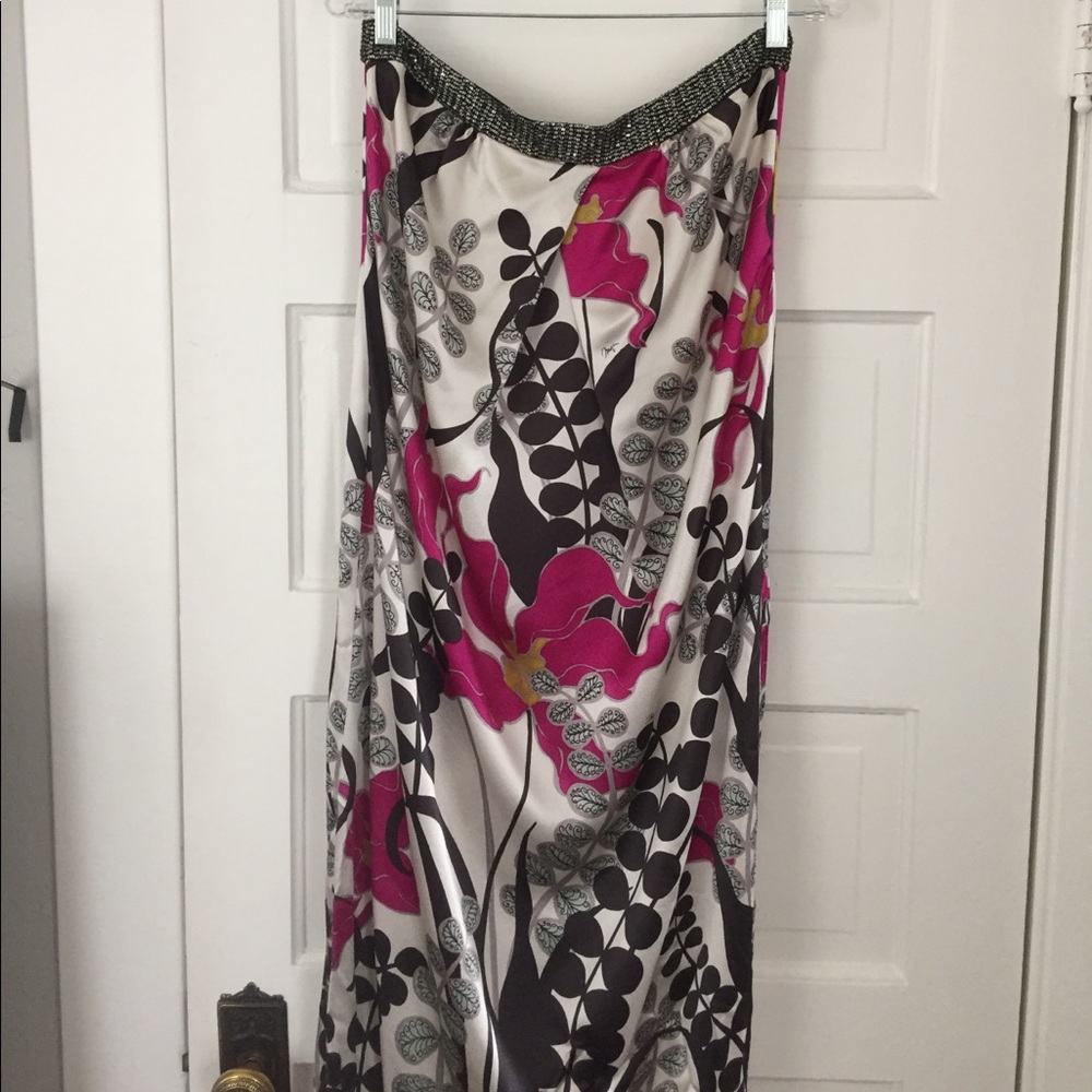 Trina Turk 100% Silk Floral Maxi Dress