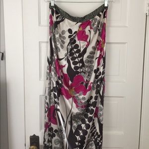 Trina Turk 100% Silk Floral Maxi Dress