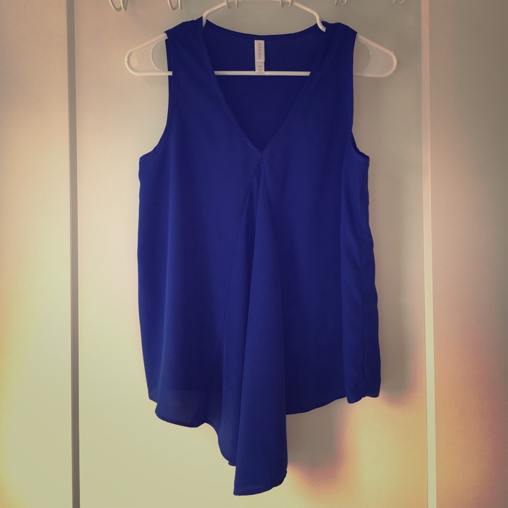 Blue draped tank