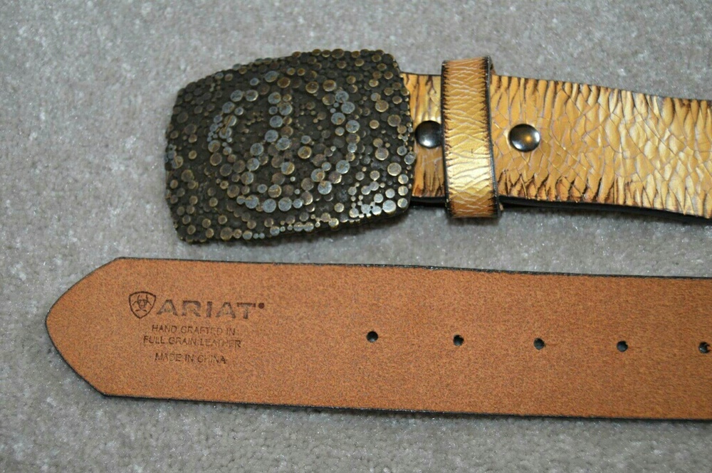 Ariat Gold Women's Belt - Peace Sign Buckle