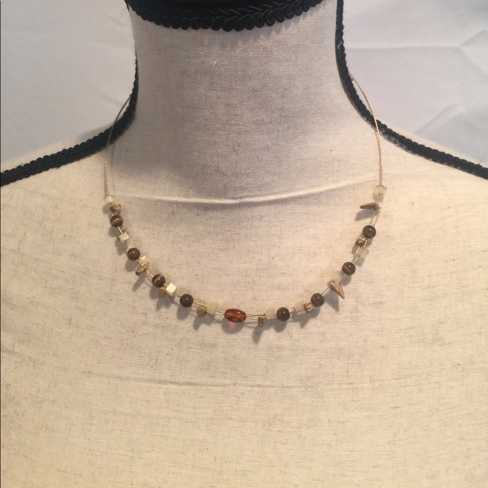 Lia Sophia Piano Wire Beaded Necklace EUC