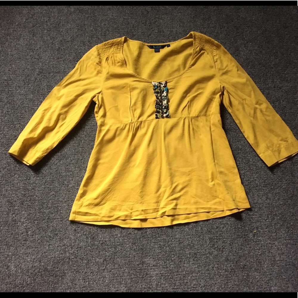 Anthropologie Boden yellow top