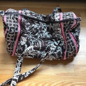 Vera Bradley brown and pink small duffle