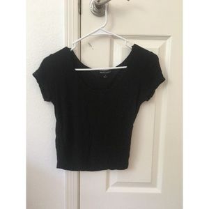 About a girl plain black crop top