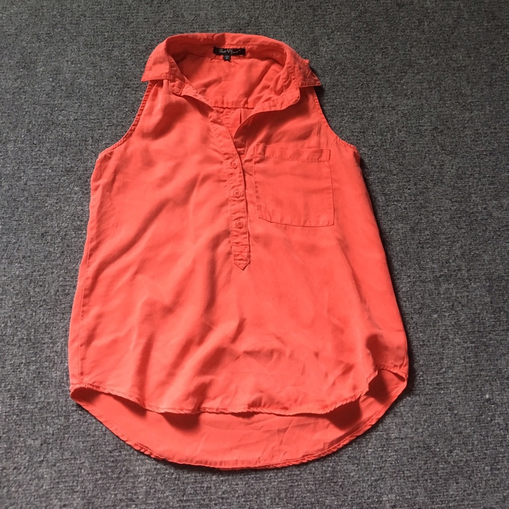 Velvet Hearts red distressed tank blouse