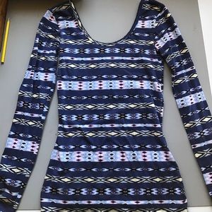 Cute long sleeve tribal print shirt