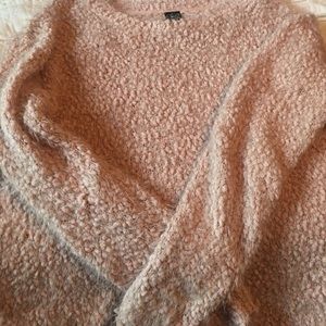 Me to We pink fluffy sweater.