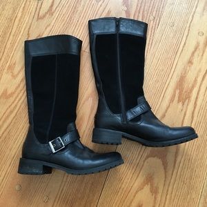 Timberland black suede and leather riding boots