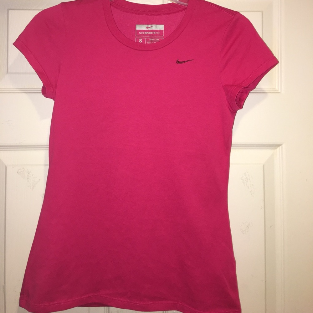 Nike Fit Dry Pink Sports Tee Exercise Shirt