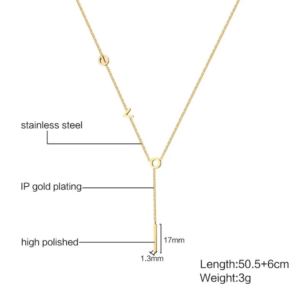 Festival L.O.V.E. gold lariat necklace. NWT - Picture 3 of 4